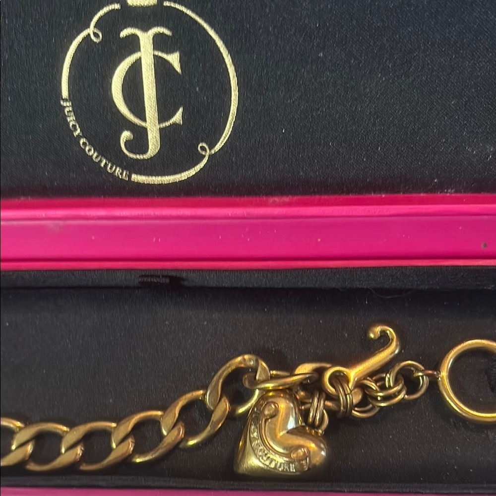 Juicy Couture Gold Heart Charm Bracelet